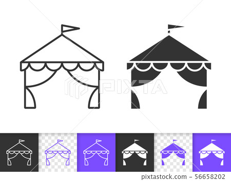 Circus Tent carnival marquee thin line vector icon Circus Tent carnival marquee thin line vector icon 56658202