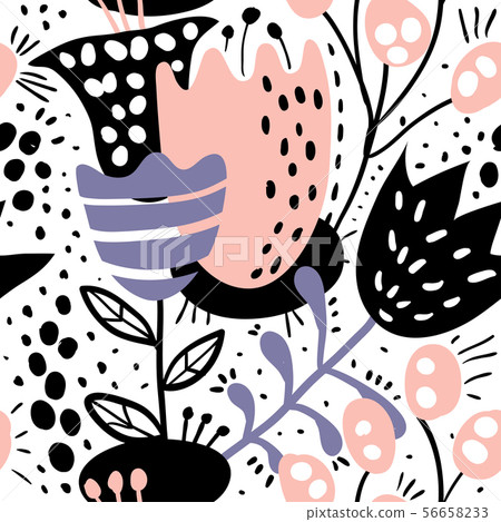 Collage style seamless pattern 56658233