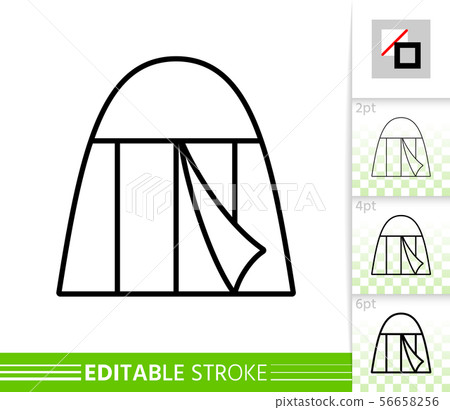 Camp tent summer awning thin line vector icon - Stock Illustration ...