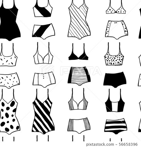 Vector Seamless pattern with swimsuits - Stock Illustration [56658396 ...
