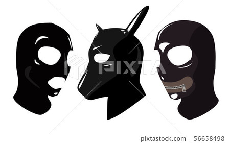 black leather latex strap masks black leather latex strap masks 56658498
