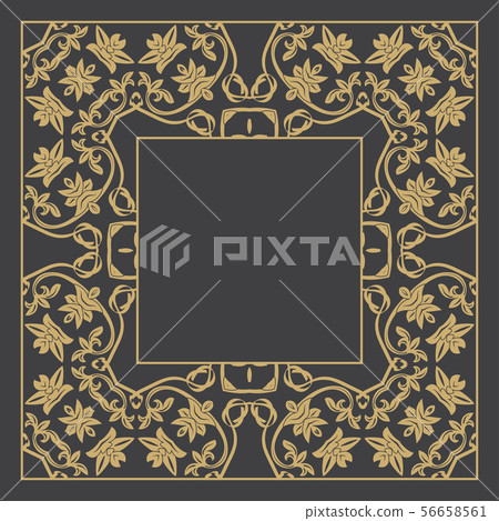Gold flower decorative frame. Gold flower decorative frame. 56658561