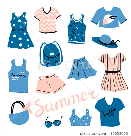 Set of cute clothes and accessories Set of cute clothes and accessories 56658600