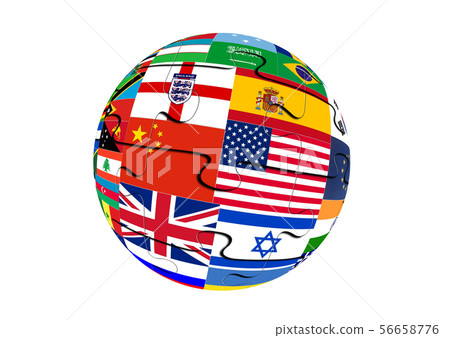 Puzzles Globe with world flags Puzzles Globe with world flags 56658776