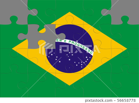 Puzzle with the national flag of Brazil Puzzle with the national flag of Brazil 56658778