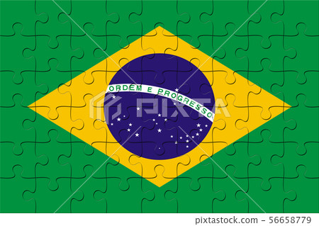 Puzzle with the national flag of Brazil Puzzle with the national flag of Brazil 56658779