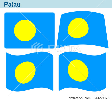 “帕勞國旗”4形狀圖標設計 56659073