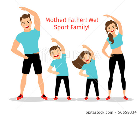 Active family vector illustration Active family vector illustration 56659334