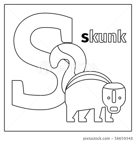 Skunk, letter S coloring page 56659348