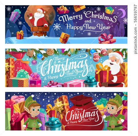 Santa Claus and elves, Christmas holiday Santa Claus and elves, Christmas holiday 56659797