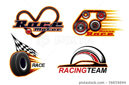 Car races, motor speed drag racing speed icons 56659844