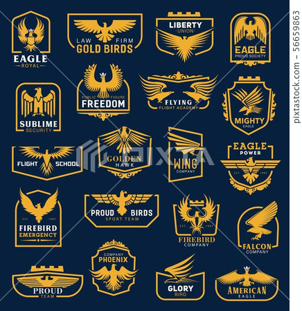 Eagle icons, heraldic badges, corporate identity 56659863