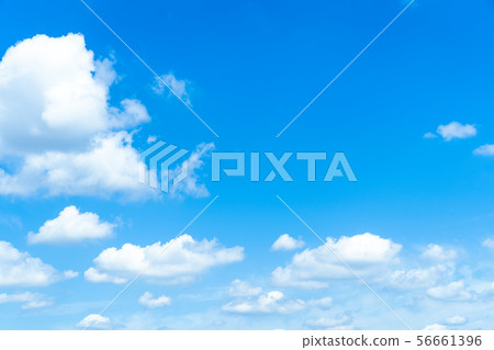 Clear sky during the rainy season Sky Cloud Copy space Cumulus Early summer sky Large copy space 56661396
