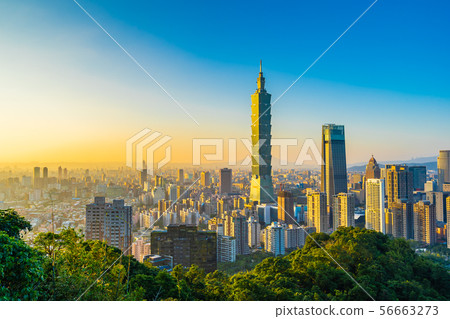 Beautiful landscape and cityscape of taipei 101 building and architecture in the city Beautiful landscape and cityscape of taipei 101 building and architecture in the city 56663273