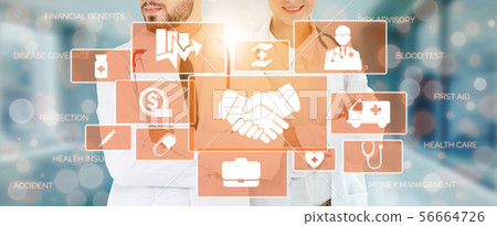 Doctor with health insurance healthcare graphic. 56664726