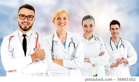 Doctor working in hospital with other doctors. Doctor working in hospital with other doctors. 56665302
