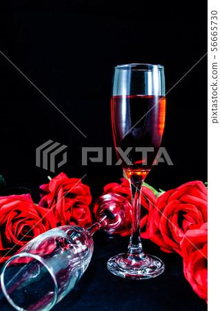 Red roses and glasses wine Red roses and glasses wine 56665730