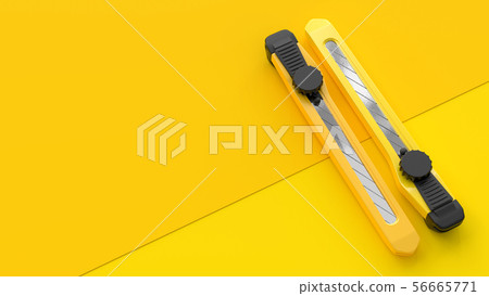 Yellow cutter on paper for background 56665771
