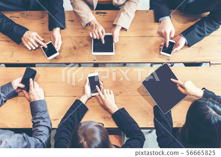 Top View Business team using tablet computer 56665825