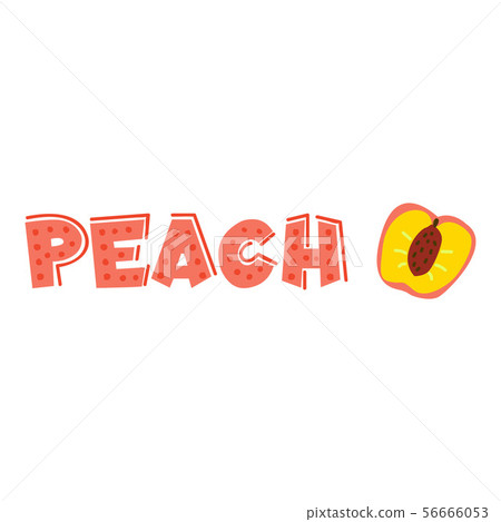 Peach flat vector lettering - Stock Illustration [56666053] - PIXTA