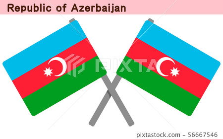 Crossed Azerbaijan flag Crossed Azerbaijan flag 56667546