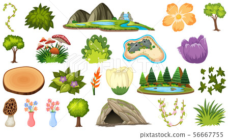 Landforms Clip Art Low Poly Flying Island. Floating Landforms With