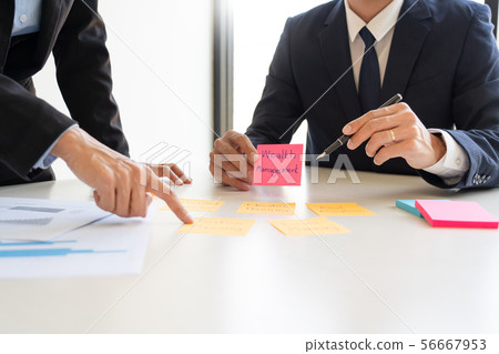 wealth management concept, business man and team 56667953