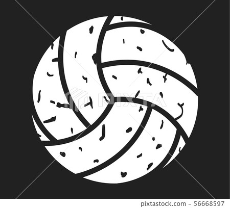 Volleyball Distressed icon on black background.  56668597