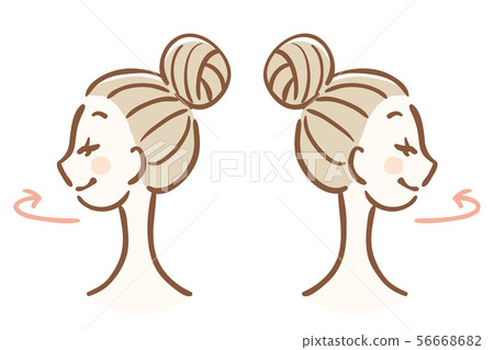 Woman doing neck exercise 56668682
