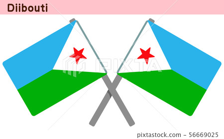 Crossed Djibouti flag Crossed Djibouti flag 56669025