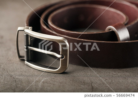 Fashionable men's brown belt made of genuine 56669474