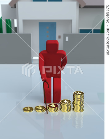 CG 3D illustration 3D design funds for retirement inheritance investment yen 56669570