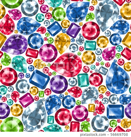 Seamless colorful diamond gemstones pattern.... - Stock Illustration ...