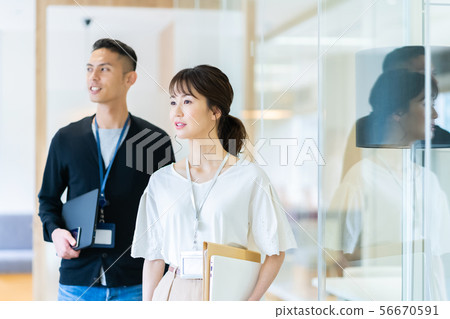 Business image Male employee Female employee Business image Male employee Female employee 56670591