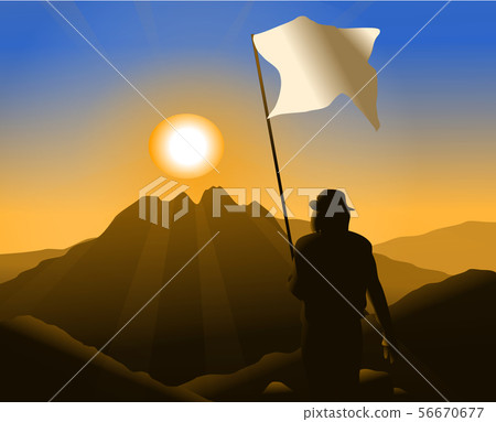 The woman tried to climb to the top of the hill The woman tried to climb to the top of the hill 56670677