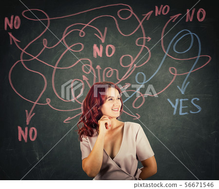 hard thinking woman hard thinking woman 56671546