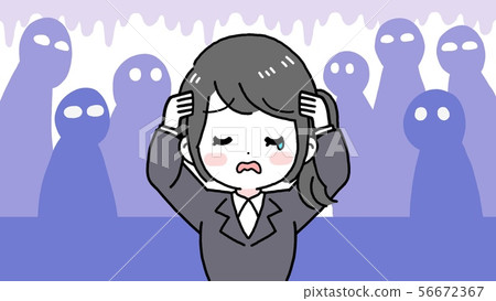 鬱悶的西裝女人(黑頭髮馬尾辮) 鬱悶的西裝女人(黑頭髮馬尾辮) 56672367