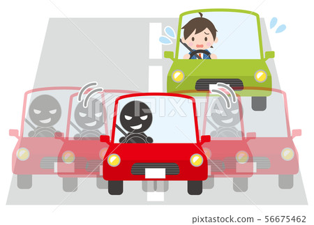 通過蜿蜒干擾以下汽車(男性)的乘用車 通過蜿蜒干擾以下汽車(男性)的乘用車 56675462