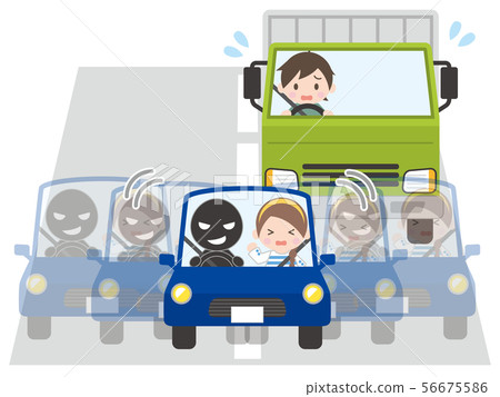 乘用車忽視乘客的限制並妨礙以下車輛（卡車） 56675586