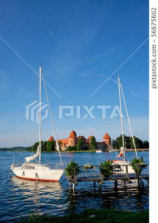 Trakai Island Castle in lake Galve, Lithuania Trakai Island Castle in lake Galve, Lithuania 56675602