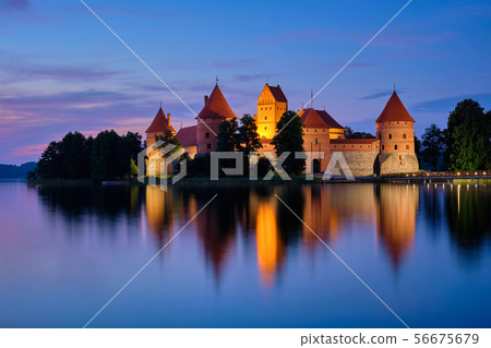 Trakai Island Castle in lake Galve, Lithuania Trakai Island Castle in lake Galve, Lithuania 56675679