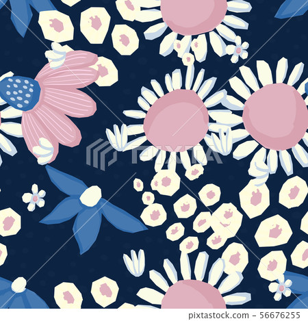 Seamless pattern Vector floral design. Romantic background print for fabrics and wallpapers. Seamless pattern Vector floral design. Romantic background print for fabrics and wallpapers. 56676255