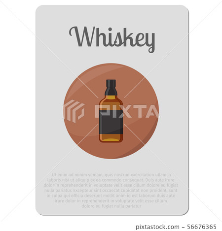 Whiskey alcohol sticker with bottle 56676365