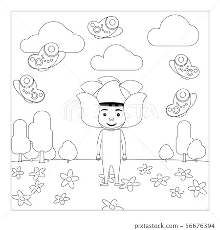 Kid in flower dress coloring page Kid in flower dress coloring page 56676394