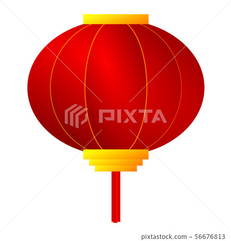 Red lantern lamp with isolated on white background 56676813