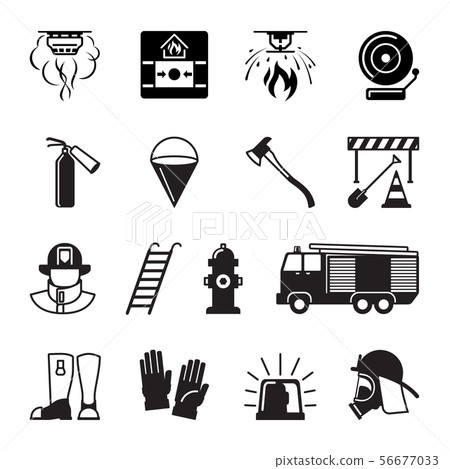 Firefighter black icons Firefighter black icons 56677033