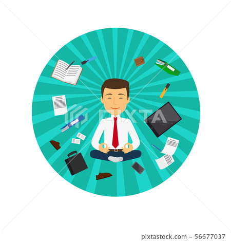 Office man meditation circle icon 56677037