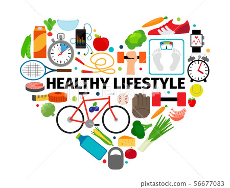 Healthy lifestyle heart emblem 56677083
