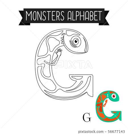 Coloring page monsters alphabet letter G 56677143