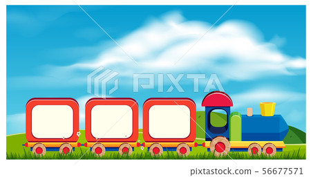 A Toy Train in Nature Background - Stock Illustration [56677571] - PIXTA